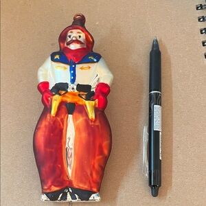 Glass cowboy ornament